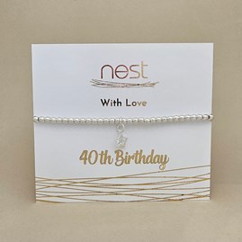 '40th Birthday' Beaded Charm Bracelet '40th Birthday' Beaded Charm Bracelet