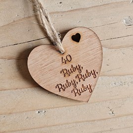 40th Ruby Anniversary Hanging Decoration and Card 40th Ruby Anniversary Hanging Decoration and Card