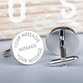 Personalised Any Message And Time Silver Cufflinks Personalised Any Message And Time Silver Cufflinks
