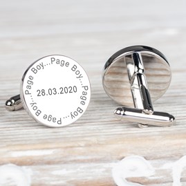 Personalised Wedding Cufflinks For The Page Boy Personalised Wedding Cufflinks For The Page Boy