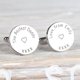 Bestest Daddy Silver Cufflinks Bestest Daddy Silver Cufflinks