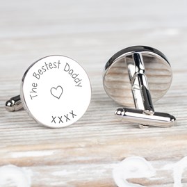 Bestest Daddy Silver Cufflinks Bestest Daddy Silver Cufflinks