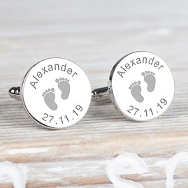 Personalised New Daddy 'Footprint' Cufflinks Personalised New Daddy 'Footprint' Cufflinks