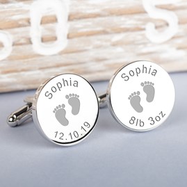 Personalised New Daddy 'Footprint' Cufflinks Personalised New Daddy 'Footprint' Cufflinks