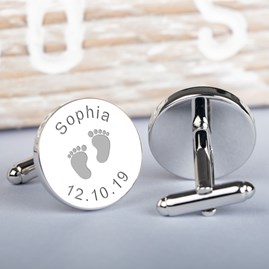Personalised New Daddy 'Footprint' Cufflinks Personalised New Daddy 'Footprint' Cufflinks