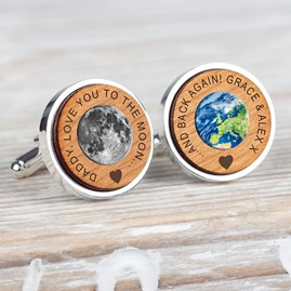 Personalised 'Daddy, Love You…' Cherry Wood Cufflinks Personalised 'Daddy, Love You…' Cherry Wood Cufflinks