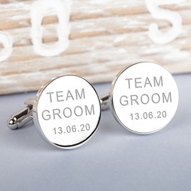 Personalised 'Team Groom' Wedding Cufflinks Personalised 'Team Groom' Wedding Cufflinks