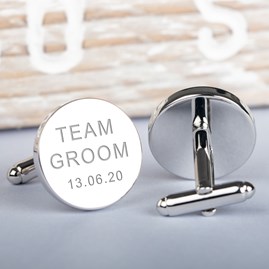 Personalised 'Team Groom' Wedding Cufflinks Personalised 'Team Groom' Wedding Cufflinks