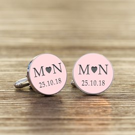 Personalised Initial And Date Cufflinks