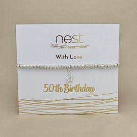 '50th Birthday' Beaded Charm Bracelet '50th Birthday' Beaded Charm Bracelet