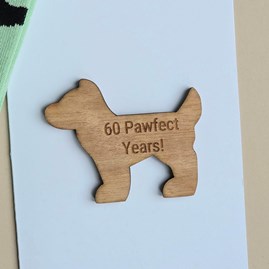 '60 Pawfect Years!' Dog Token and Birthday Card '60 Pawfect Years!' Dog Token and Birthday Card