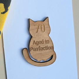 '70 Aged To Purrfection' Cat Token and Birthday Card