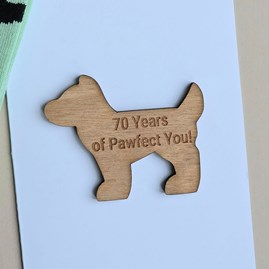 '70 Years of Pawfect You!' Dog Token and Birthday Card