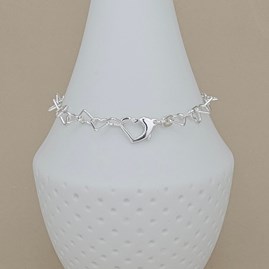 925 Silver Bridesmaid Rose Gold Heart Link Bracelet 925 Silver Bridesmaid Rose Gold Heart Link Bracelet