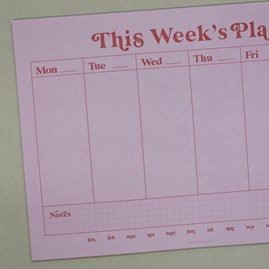 A4 Weekly Planner Pad - Pink & Red A4 Weekly Planner Pad - Pink & Red