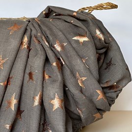 Antique Stars Print Scarf in Dark Silver Antique Stars Print Scarf in Dark Silver