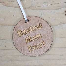 'Bestest Mum Ever!' Wooden Medal and Card