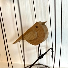 Bird in a Rusty Wire Cage - Large Bird in a Rusty Wire Cage - Large