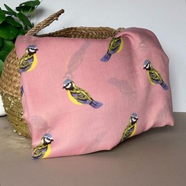 Blue Tit Print Scarf in Dusky Pink Blue Tit Print Scarf in Dusky Pink