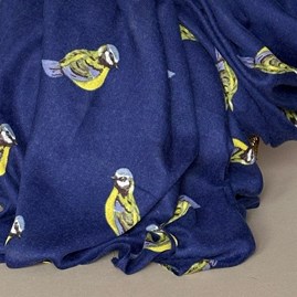 Blue Tit Print Scarf in Navy Blue Blue Tit Print Scarf in Navy Blue