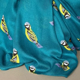 Blue Tit Print Scarf in Teal Blue Tit Print Scarf in Teal