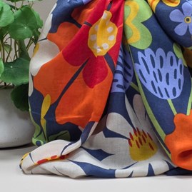 Bold Nordic Flower Meadow Print Scarf