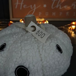 'Boo!' Halloween Fleece Pumpkin Door Stop 'Boo!' Halloween Fleece Pumpkin Door Stop