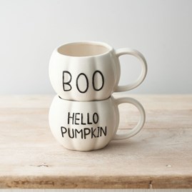 'BOO' White Ceramic Pumpkin Mug 'BOO' White Ceramic Pumpkin Mug