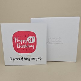 Boxed 21st Birthday Star Stud Earrings Card Boxed 21st Birthday Star Stud Earrings Card