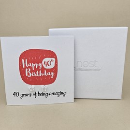 Boxed 40th Birthday Star Stud Earrings Card Boxed 40th Birthday Star Stud Earrings Card