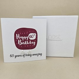 Boxed 60th Birthday Star Stud Earrings Card Boxed 60th Birthday Star Stud Earrings Card