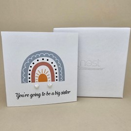 Boxed 'Big Sister' Heart Stud Earrings Card Boxed 'Big Sister' Heart Stud Earrings Card