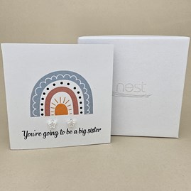 Boxed 'Big Sister' Star Stud Earrings Card Boxed 'Big Sister' Star Stud Earrings Card
