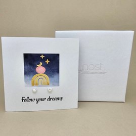 Boxed 'Follow Your Dreams' Heart Stud Earrings Card Boxed 'Follow Your Dreams' Heart Stud Earrings Card