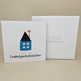 Boxed 'Next Door' Heart Stud Earrings Card