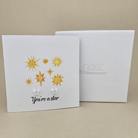 Boxed 'You're A Star' Star Stud Earrings Card Boxed 'You're A Star' Star Stud Earrings Card