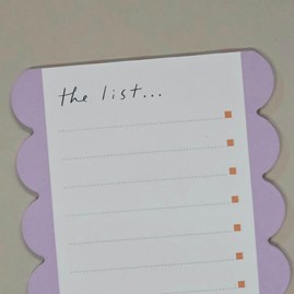 Caroline Gardner Lilac Scallop Edge List Pad