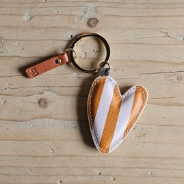 Caroline Gardner Multi Stripe Heart Keyring Caroline Gardner Multi Stripe Heart Keyring