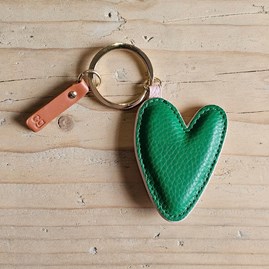 Caroline Gardner Pink and Green Heart Keyring Caroline Gardner Pink and Green Heart Keyring