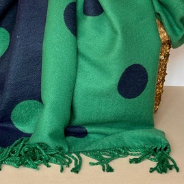 Cashmere Blend Dots Scarf in Green Cashmere Blend Dots Scarf in Green