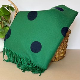 Cashmere Blend Dots Scarf in Green Cashmere Blend Dots Scarf in Green