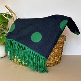 Cashmere Blend Dots Scarf in Green Cashmere Blend Dots Scarf in Green
