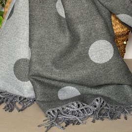 Cashmere Blend Dots Scarf in Grey Cashmere Blend Dots Scarf in Grey
