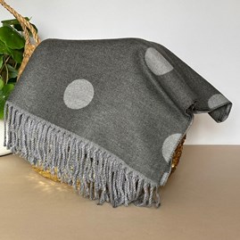 Cashmere Blend Dots Scarf in Grey Cashmere Blend Dots Scarf in Grey