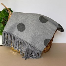 Cashmere Blend Dots Scarf in Grey Cashmere Blend Dots Scarf in Grey