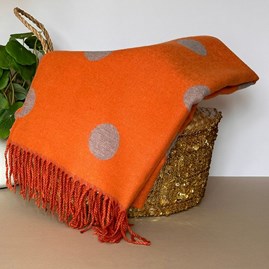 Cashmere Blend Dots Scarf in Orange Cashmere Blend Dots Scarf in Orange