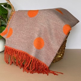 Cashmere Blend Dots Scarf in Orange Cashmere Blend Dots Scarf in Orange