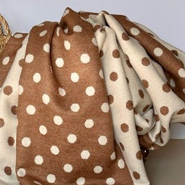 Cashmere Blend Spots Scarf in Beige