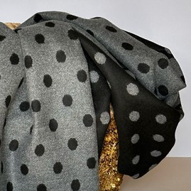 Cashmere Blend Spots Scarf in Black and Grey Cashmere Blend Spots Scarf in Black and Grey