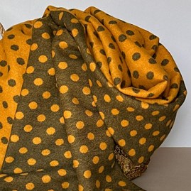 Cashmere Blend Spots Scarf in Mustard Yellow Cashmere Blend Spots Scarf in Mustard Yellow